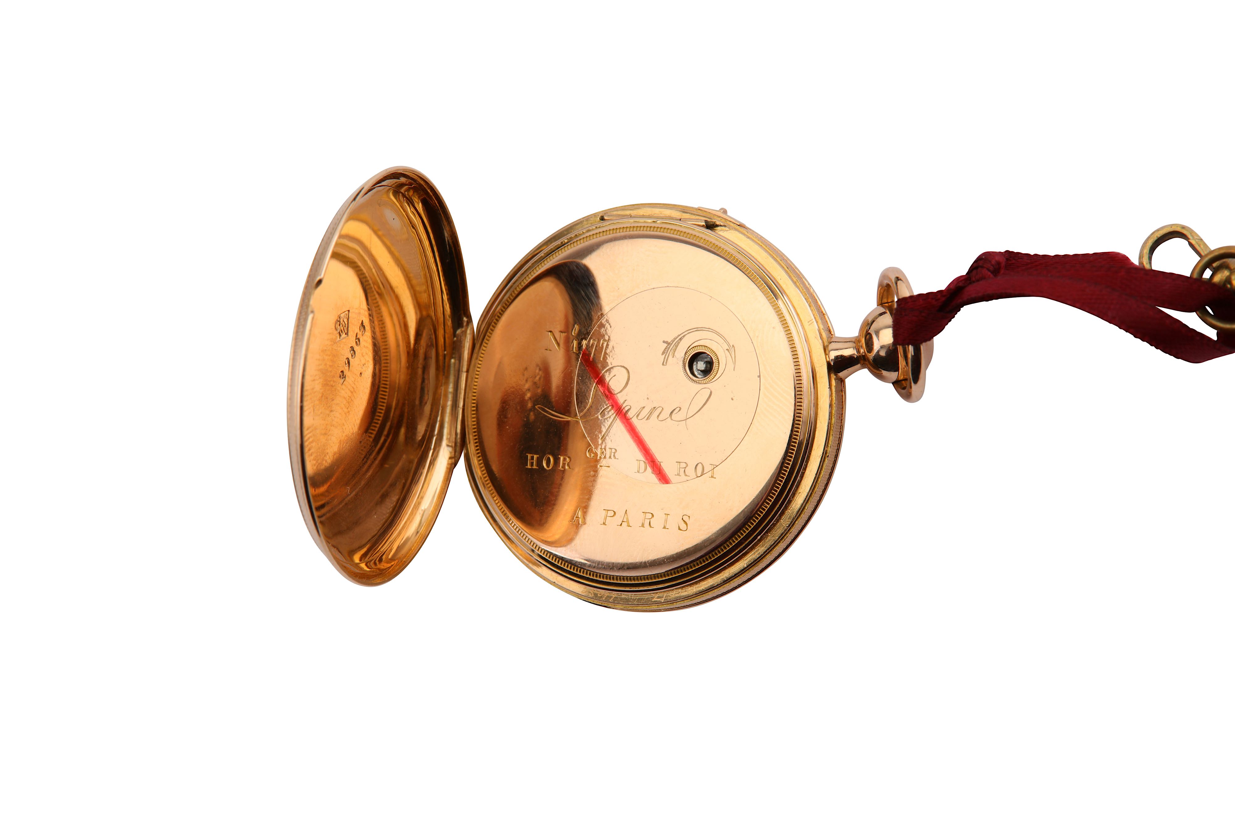 Lot 309 - LEPINE. A GOLD QUARTER REPEATER POCKET WATCH