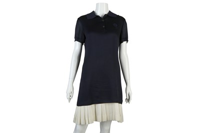 Lot 112 - Hermes Blue Silk Tennis Style Dress, navy blue...