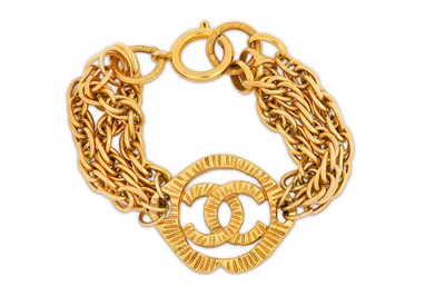 Lot 21 - Chanel Triple Chain CC Bracelet, 1970s, gilt...
