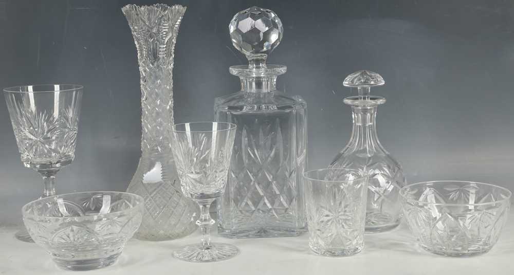 Lot 45 - A selection of various crystal cut glass...