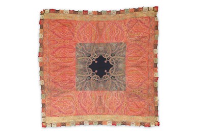 Lot 895 - A SQUARE KASHMIRI SHAWL  India, late 19th...