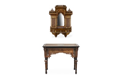 Lot 182 - AN OTTOMAN-STYLE ORIENTALIST WRITING TABLE AND...