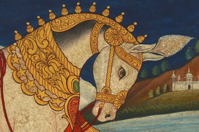 Lot 269 - A DEPICTION OF IMAM ALI'S WHITE HORSE DULDUL ...