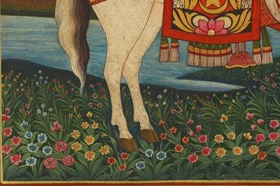 Lot 269 - A DEPICTION OF IMAM ALI'S WHITE HORSE DULDUL ...