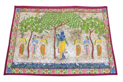 Lot 283 - A PICHWAI WITH KRISHNA AND THE GOPIS India,...