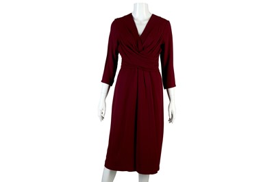 Lot 126 - Burberry Burgundy Dress, cross over design to...
