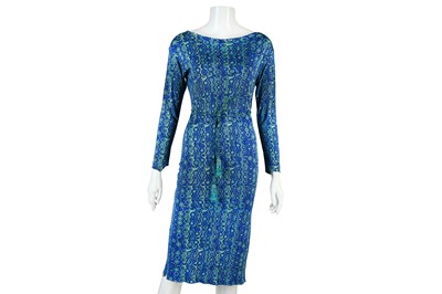 Lot 140 - Emilio Pucci Blue Printed Jersey Dress, 1970s,...
