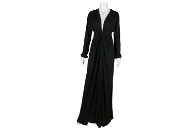 Lot 144 - Yves Saint Laurent Black Silk Gown, plunging...