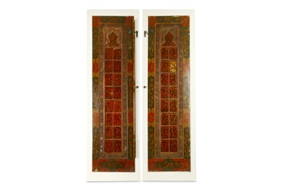 Lot 186 - A SET OF LACQUERED WOODEN DOORS  Iran, 20th...