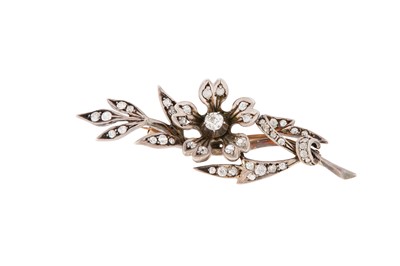 Lot 15 - A late 19th century diamond spray brooch...