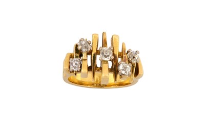 Lot 241 - A diamond dress ring, circa 1970 Of abstract...