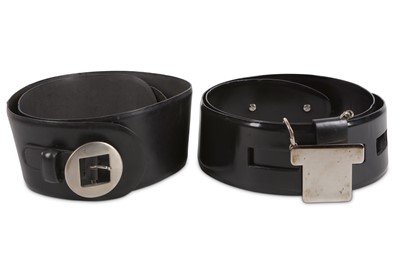 Lot 145 - Two Designer Black Belts, the first by Tom...