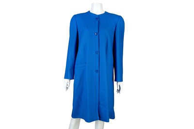 Lot 153 - Valentino Miss V Blue Coat, 1980s, mid-length...