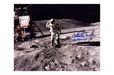 Lot 394 - Apollo 16.- Charles Duke  Colour landscape...