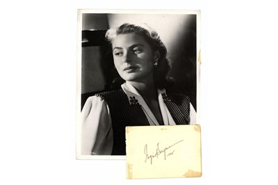 Lot 95 - Bergman (Ingrid) Album page signed "Ingrid...
