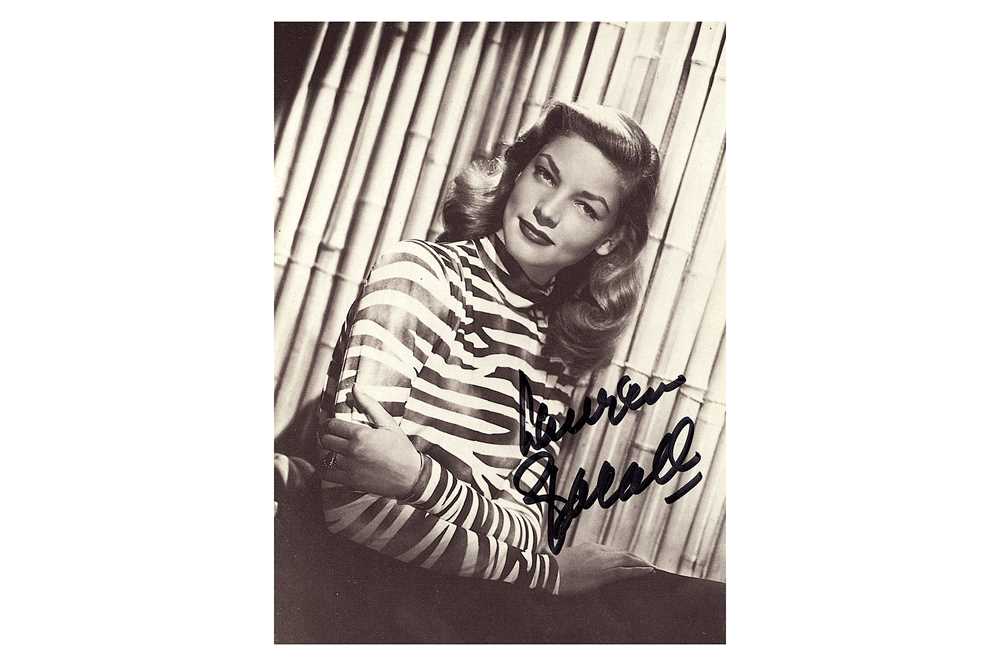 Lot 91 - Bacall (Lauren) Black and white, three quarter...