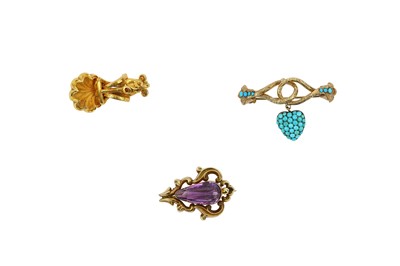 Lot 180 - Three brooches, mid to late 19th century  1st:...