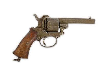 Lot 427 - A 19th century Belgian pinfire six shot...