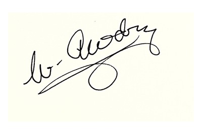 Lot 168 - Awdry (Wilbert) Black ink signature on white...