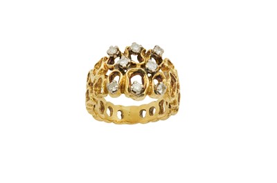 Lot 560 - A diamond dress ring, 1970s Of abstract...