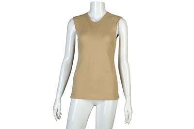 Lot 302 - Chanel Oatmeal Cashmere Top, sleeveless with...