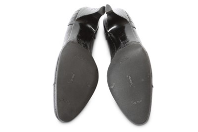 Lot 304 - Chanel Black Crocodile Skin Court Shoes, 1990s,...