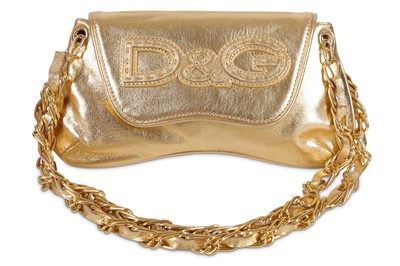Lot 160 - Dolce and Gabbana Gold Leather Shoulder Bag,...