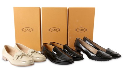 Lot 164 - Three Pairs of Tod's Shoes, to includes a pair...