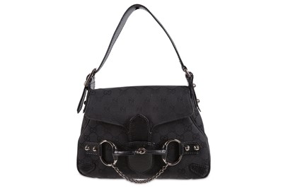 Lot 175 - Gucci Black Guccissima Shoulder Bag, silver...