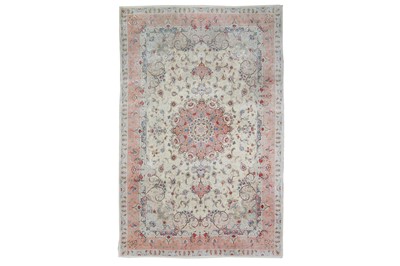 Lot 33 - A FINE PART SILK TABRIZ CARPET, NORTH-WEST...