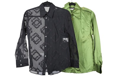 Lot 178 - Two Gucci Silk Shirts, 2000s, the first in...