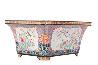 Lot 341 - A CHINESE CANTON ENAMEL 'BIRDS AND FLOWERS'...