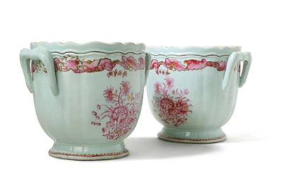 Lot 439 - A PAIR OF CHINESE FAMILLE ROSE WINE COOLERS....