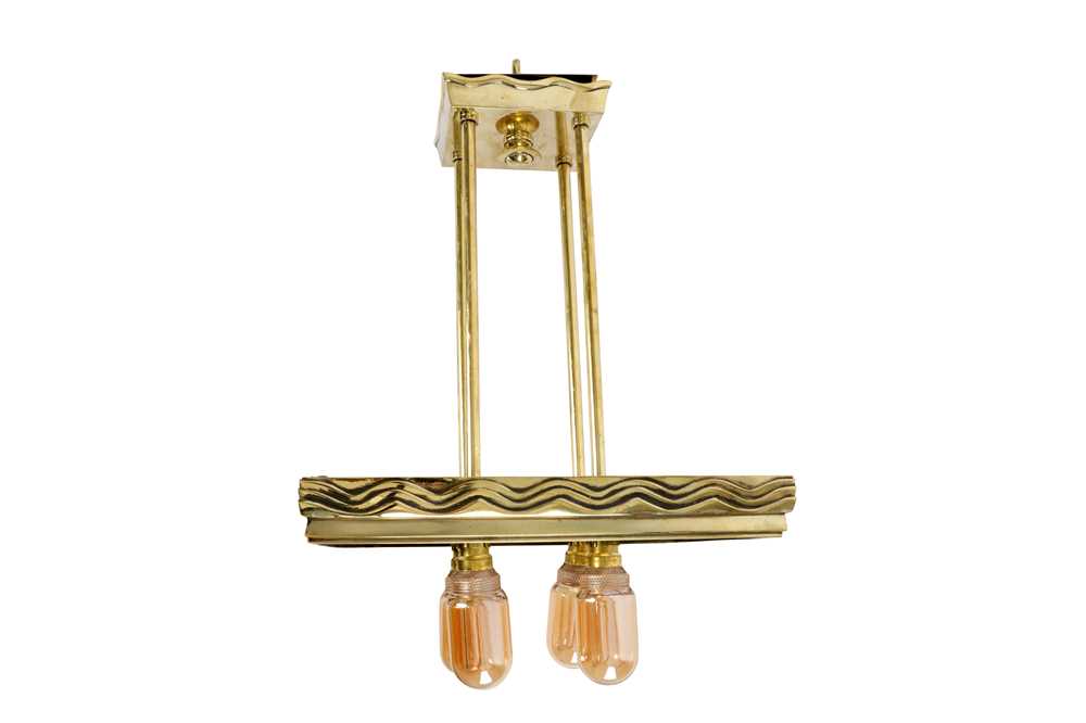 Lot 500 - An Art Deco brass pendant light fitting, of...