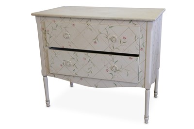 Lot 246 - A contemporary white painted chest of two long...