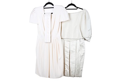 Lot 241 - Two Vintage Cream Silk Dresses, the first by...