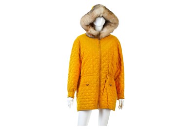 Lot 146 - Hermès Turmeric Yellow Coat, 1990s, fox fur...