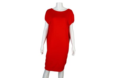 Lot 251 - Alexander McQueen Red Knitted Dress, cowl back,...