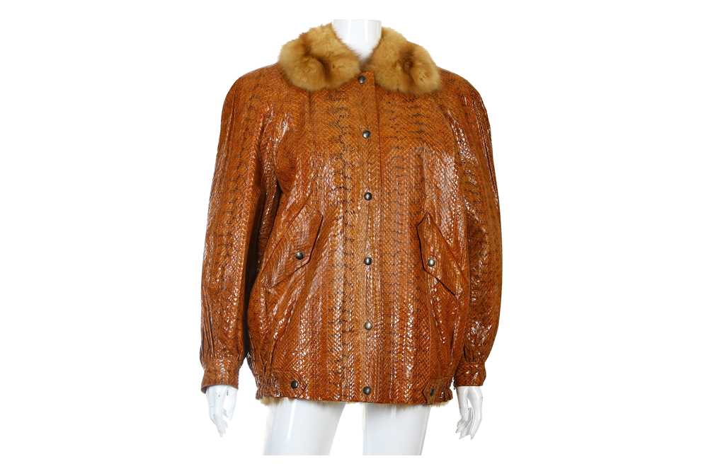 Lot 139 - Python Skin and Mink Jacket, tan python skin...