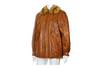Lot 139 - Python Skin and Mink Jacket, tan python skin...