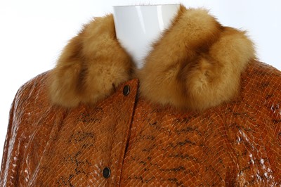 Lot 139 - Python Skin and Mink Jacket, tan python skin...