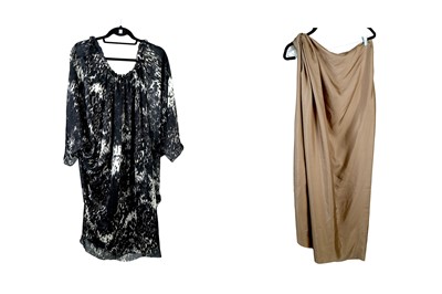 Lot 254 - Two Lanvin Silk Dresses, to include a taupe...