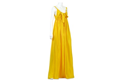 Lot 148 - Dolce and Gabbana Yellow Silk Maxi Dress, tie...