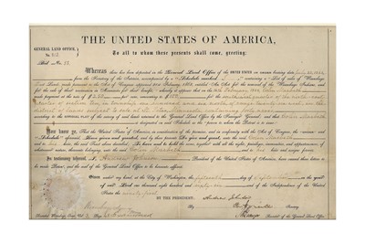 Lot 281 - Johnson (Andrew) Partially printed official...