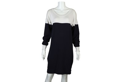 Lot 286 - Chanel Navy and White Jumper Dress, knitted...
