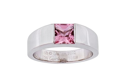 Lot 159 - A pink tourmaline 'Tank' ring, by Cartier The...