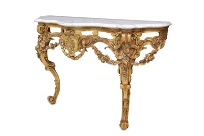 Lot 230 - A 19th century giltwood marble topped console...
