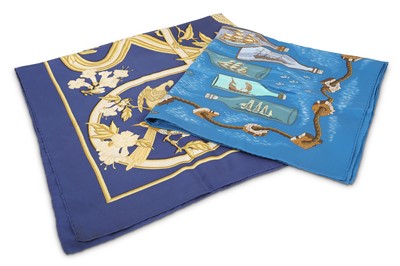 Lot 291 - Two Hermes Silk Scarves, the first 'Caraibes',...