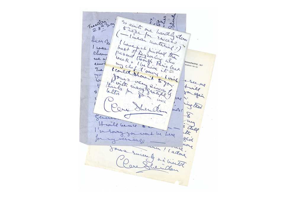 Lot 28 - Sheridan (Clare) Small group of autograph...
