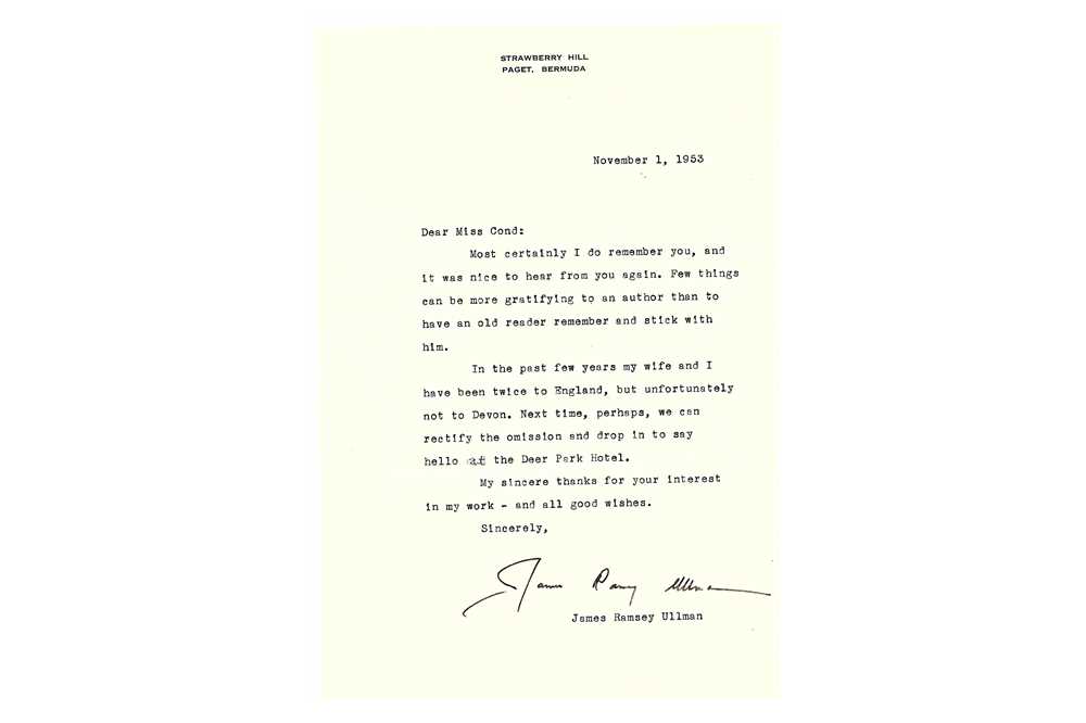 Lot 193 Ullman (James Ramsey) Three typed letters